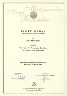 Złoty medal Międzynarodowych Targów Poznańskich Budma 2009 